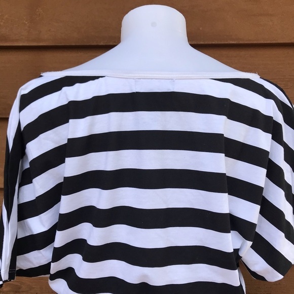 Susie Rose Black & White Blouse Striped Top - Picture 6 of 8